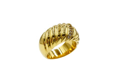 Milor Italy Stainless Steel Goldtone Tapered Ring, Size 8