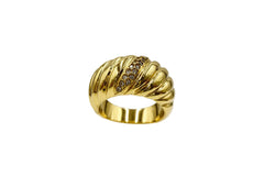 Milor Italy Stainless Steel Goldtone Tapered Ring, Size 8