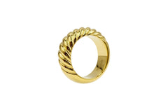 Milor Italy Stainless Steel Goldtone Tapered Ring, Size 8