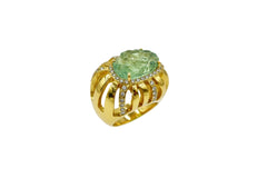 Kara Ross Goldtone Simulated Drusy & Crystal Ring Size 6