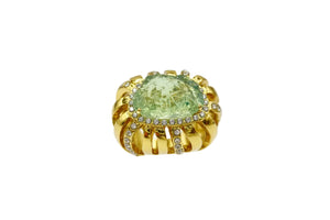 Kara Ross Goldtone Simulated Drusy & Crystal Ring Size 6