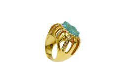 Kara Ross Goldtone Simulated Drusy & Crystal Ring Size 6