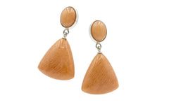 Jay King Sterling Silver Madagascar Peach Stone Earrings