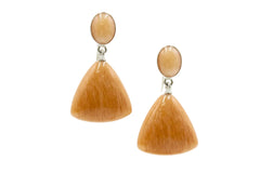 Jay King Sterling Silver Madagascar Peach Stone Earrings