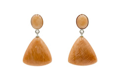 Jay King Sterling Silver Madagascar Peach Stone Earrings