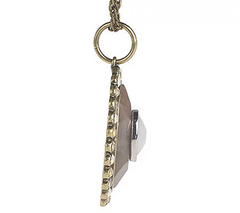 Wildlife by Heidi Klum Oval Faceted Rose Tone Pendant_w/Chain