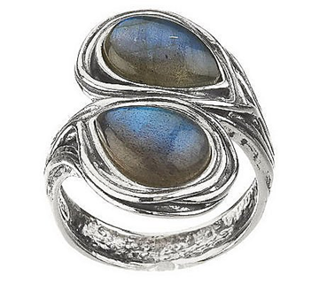 Or Paz Sterling Silver Labradorite Bypass Ring Size 5