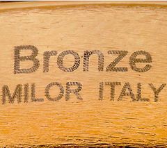 Bronze Large Pyramid Design Polished Round Yellow Tone Bangle by Bronzo Italia