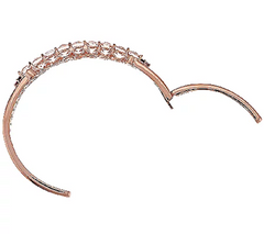 Morganite & Pink Tourmaline Sterling Hinged Cuff Small