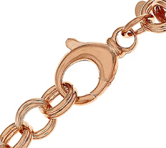 Bronzo Italia Rosetone Polished Woven Love Knot Bracelet  7-1/4"