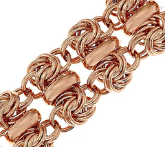 Bronzo Italia Rosetone Polished Woven Love Knot Bracelet  7-1/4"