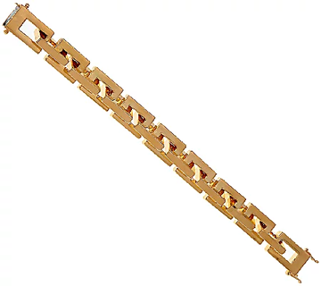 Bronzo Italia Yellow Bronze Polished Rectangle Link Bracelet, 6-3/4"