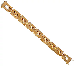 Bronzo Italia Yellow Bronze Polished Rectangle Link Bracelet, 6-3/4"