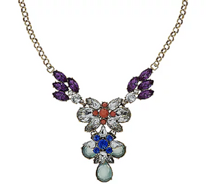 LOGO Links by Lori Goldstein Cluster Pendant w/ Rolo Chain 30" Antiqued Goldtone Necklace