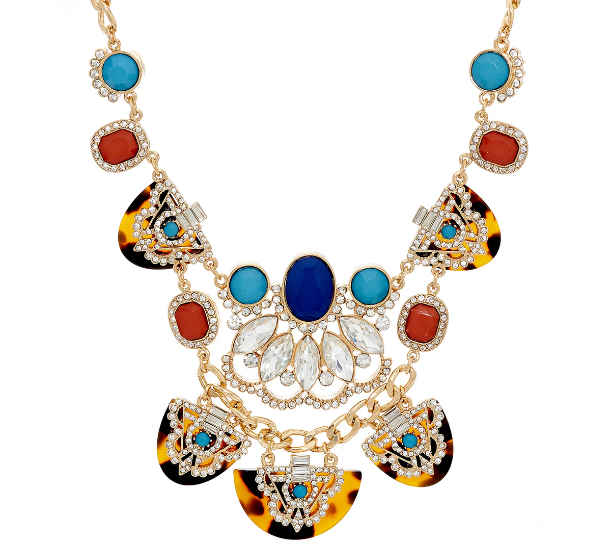 C. Wonder Simulated Tortoise Shell Statement Necklace