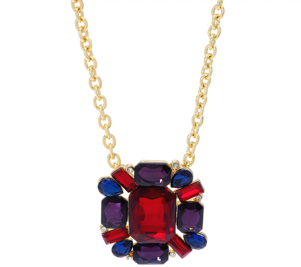 Isaac Mizrahi Live! Crystal Pendant Brooch with 36" Chain