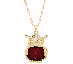 C. Wonder 28" Necklace with Novelty Currant Jam Owl Pendant