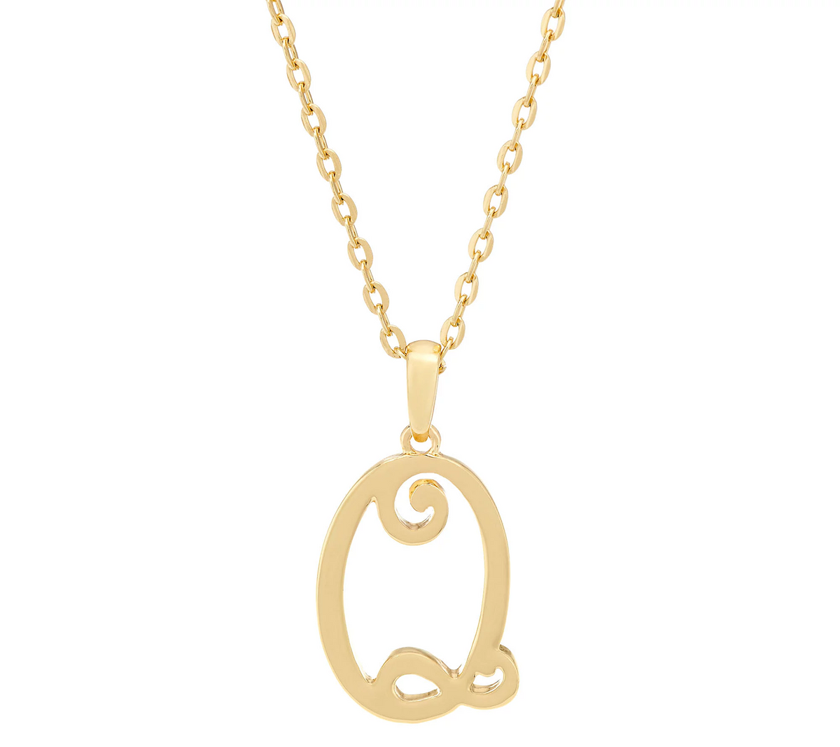 C. Wonder 32" Script Goldtone Initial "Q" Pendant Necklace