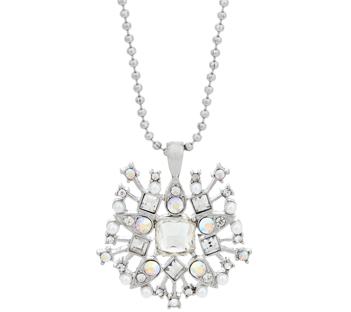 C. Wonder Crystal Starburst Blue/Plum Gold Tone Pendant with Chain