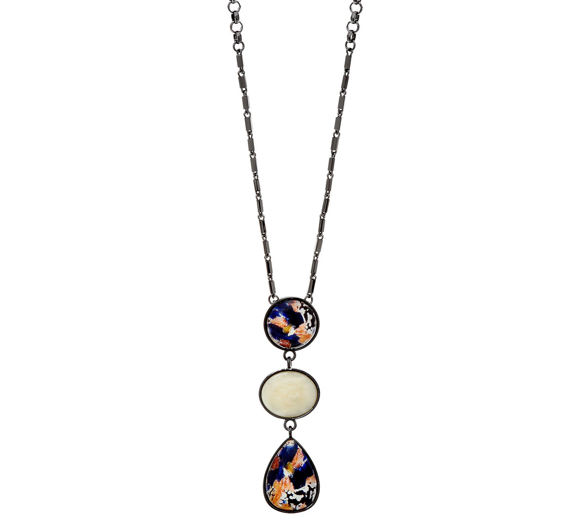 LOGO Links by Lori Goldstein Three Stone Pendant Necklace