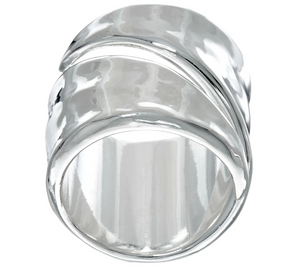 RLM White Bronze Coil Ring, Silver Tone, Size 7