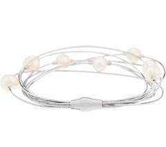 Honora Cultured Pearl Multi-Strand Sterling Silver Bracelet 6-3/4"