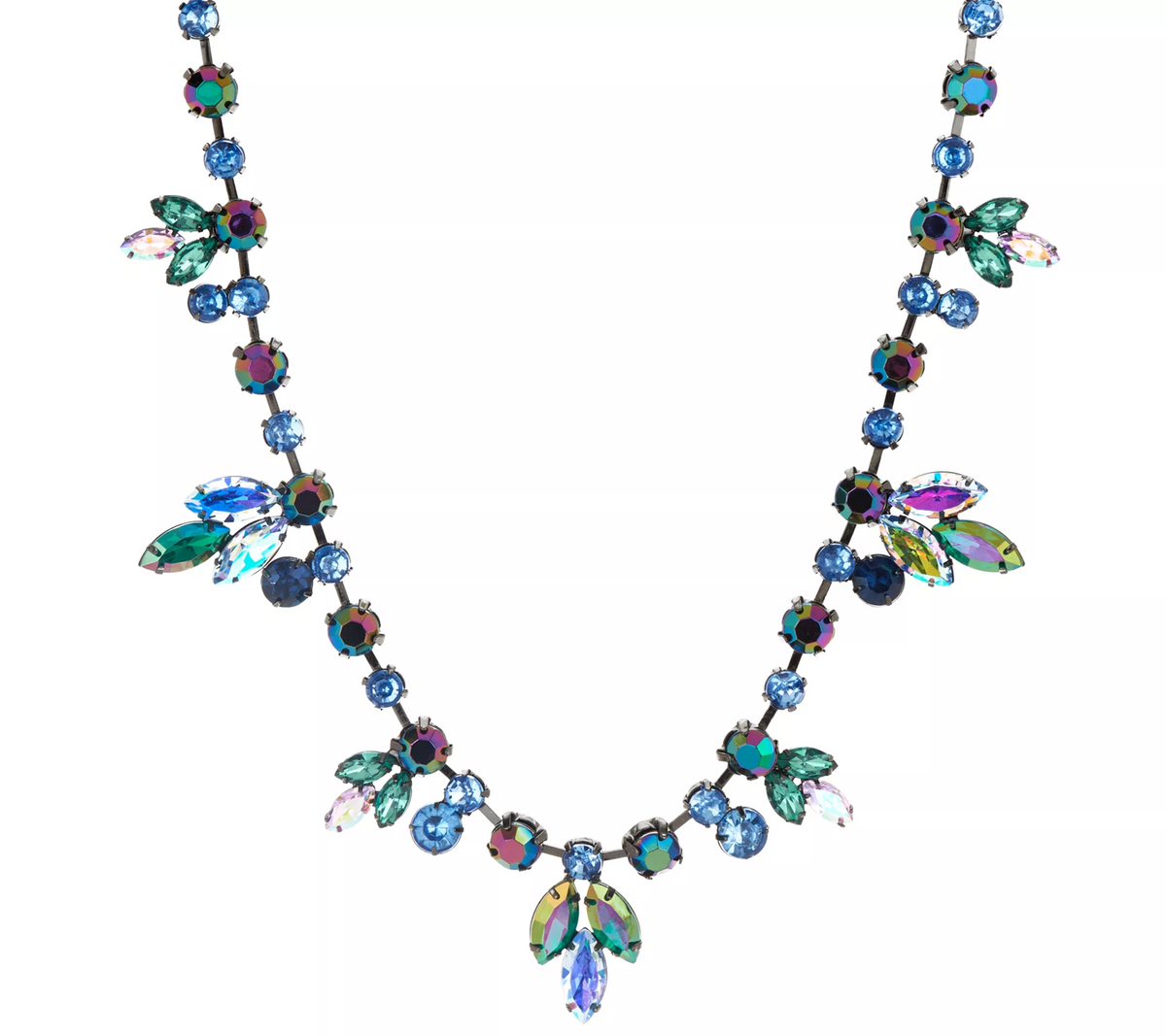 LOGO Links by Lori Goldstein Glittering Gems Gunmeta Necklace