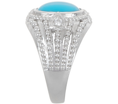 Affinity Gems Sterling Silver Sleeping Beauty Turquoise  Ring, Size 7