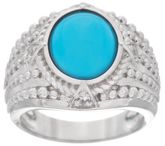 Affinity Gems Sterling Silver Sleeping Beauty Turquoise  Ring, Size 7