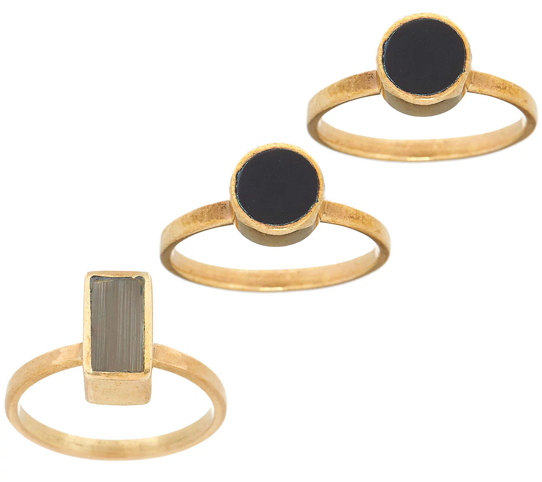 Soko Solitaire Ring Stack, Size 7