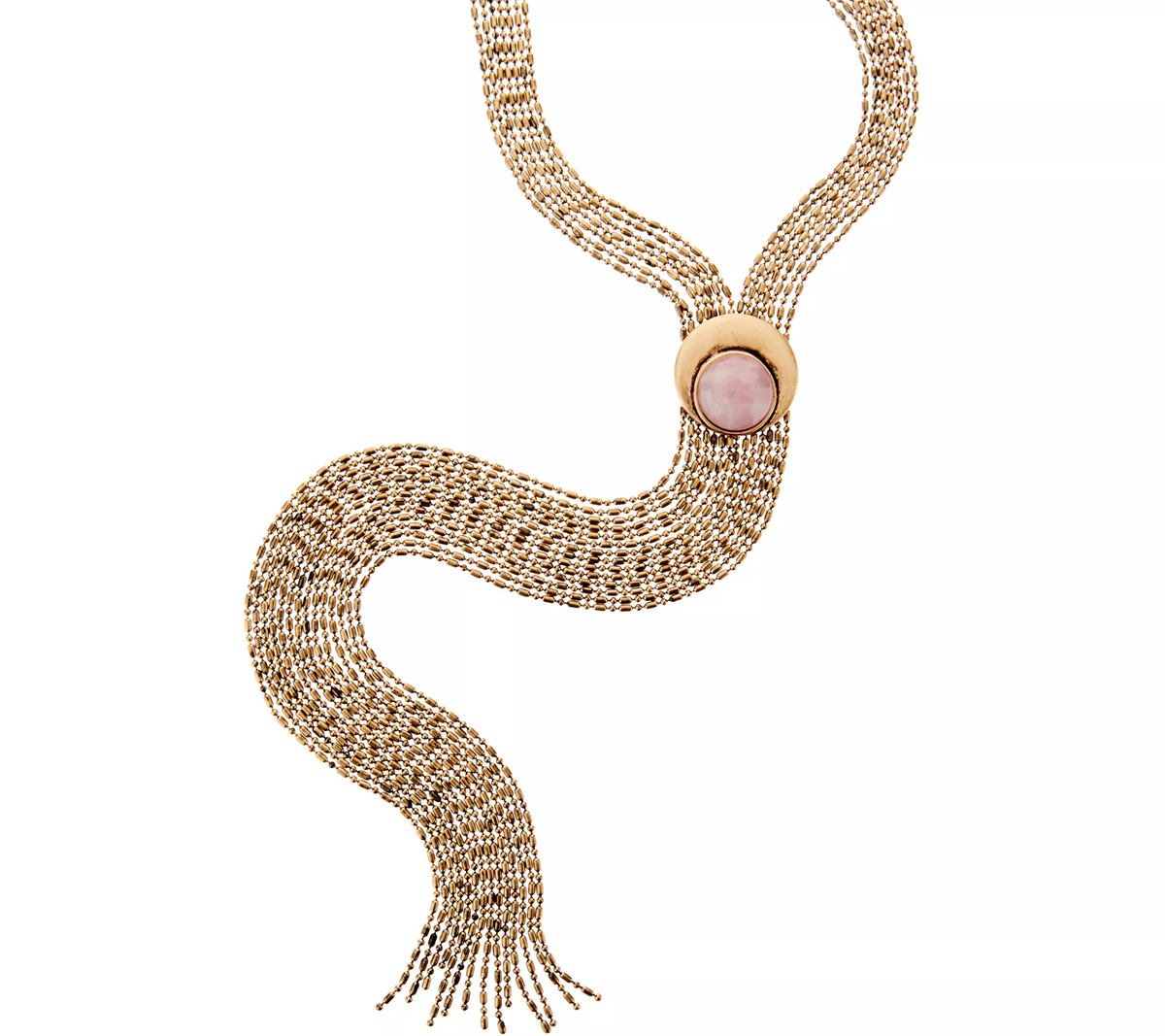 LOGO Links by Lori Goldstein Crescent Antiqued Goldtone Necklace
