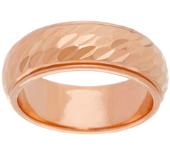Sterling Silver Diamond Cut Inlay Band Ring by Silver Style, Rose tone, Size 8