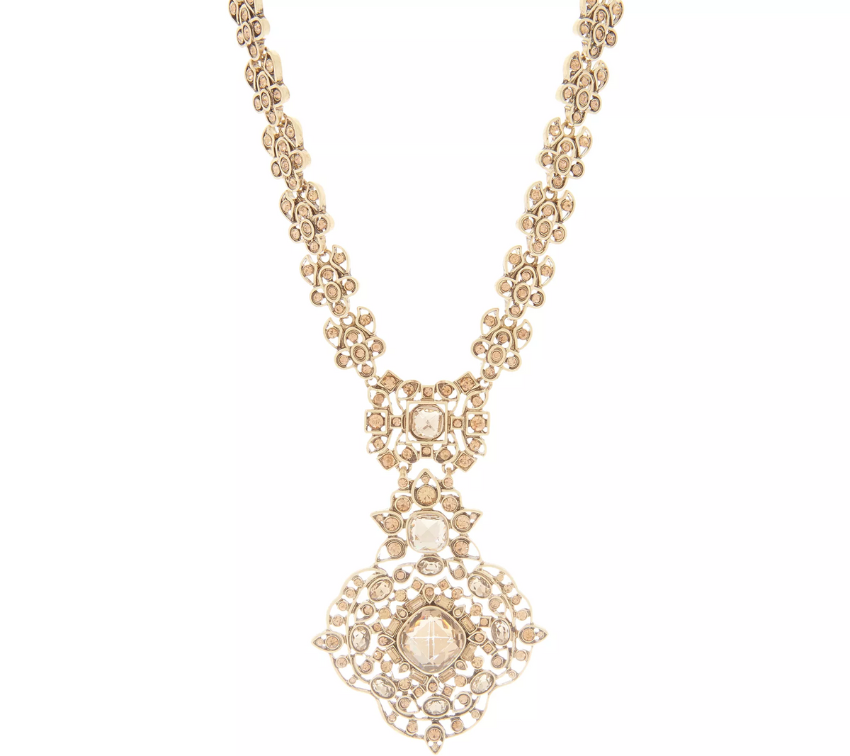 LOGO Links Estate Style Goldtone Pendant Necklace