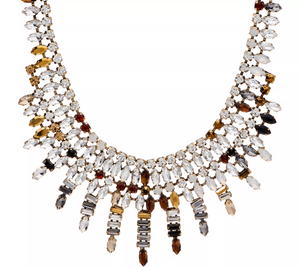 LOGO Links Antiqued Goldtone  Lavish Northern Lights Bib Necklace