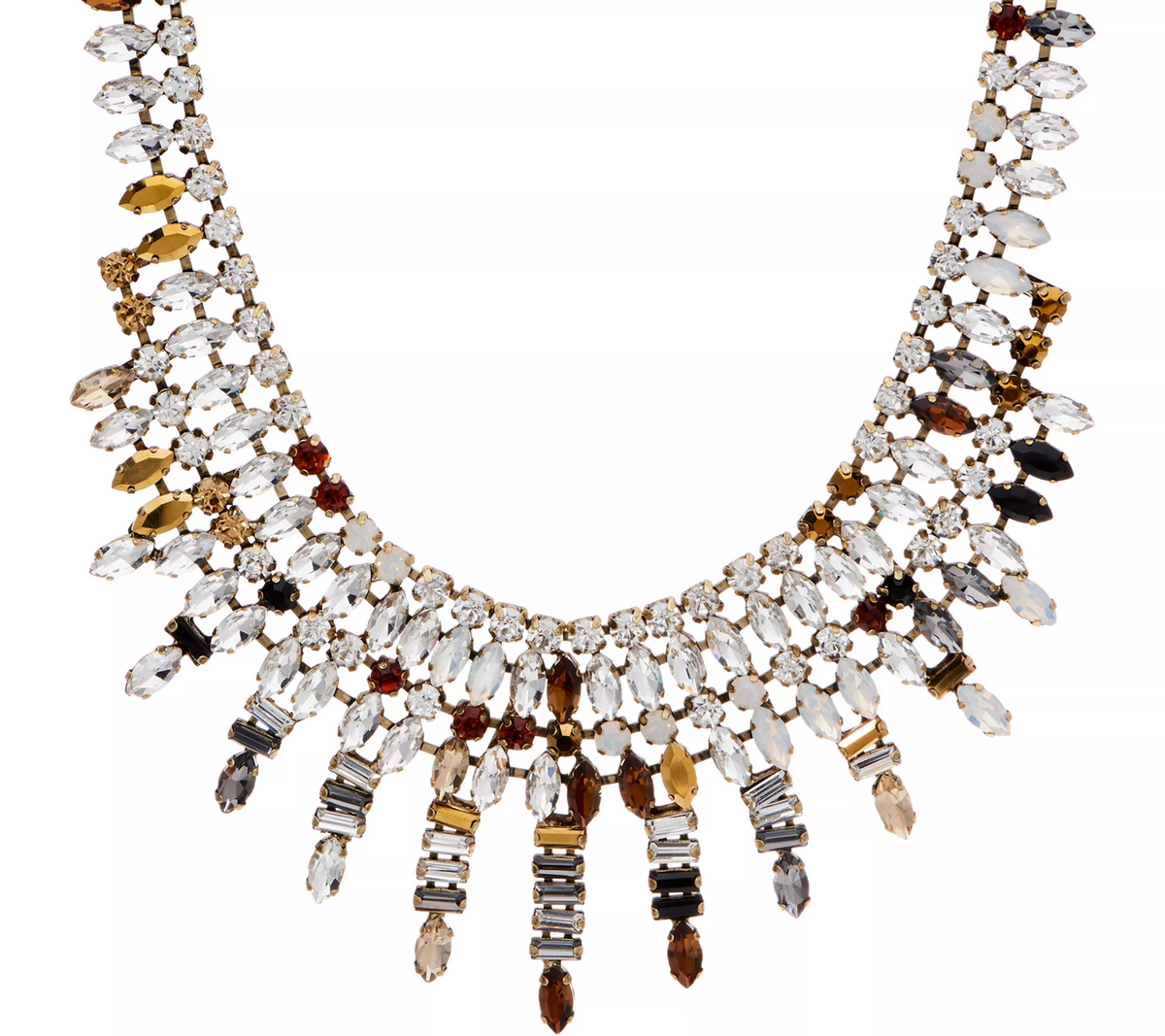 LOGO Links Antiqued Goldtone  Lavish Northern Lights Bib Necklace