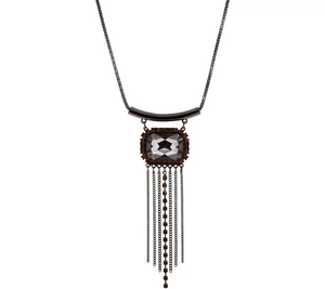 LOGO Links by Lori Goldstein Chandelier Pendant Gunmetal Necklace