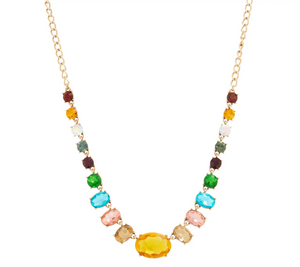 LOGO Links by Lori Goldstein Colorful Estate Antique Goldtone Necklace
