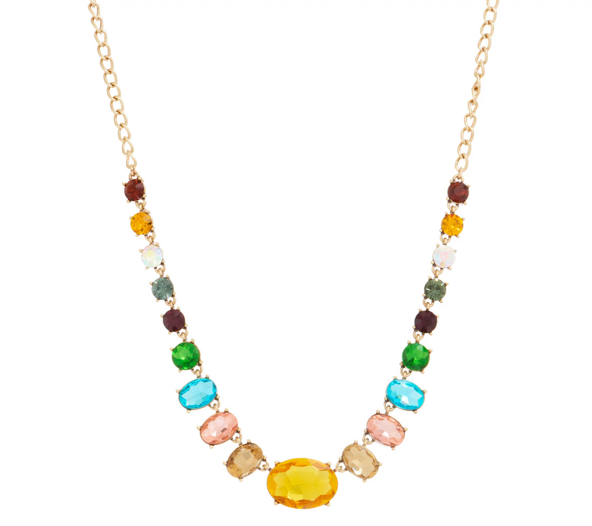 LOGO Links by Lori Goldstein Colorful Estate Antique Goldtone Necklace