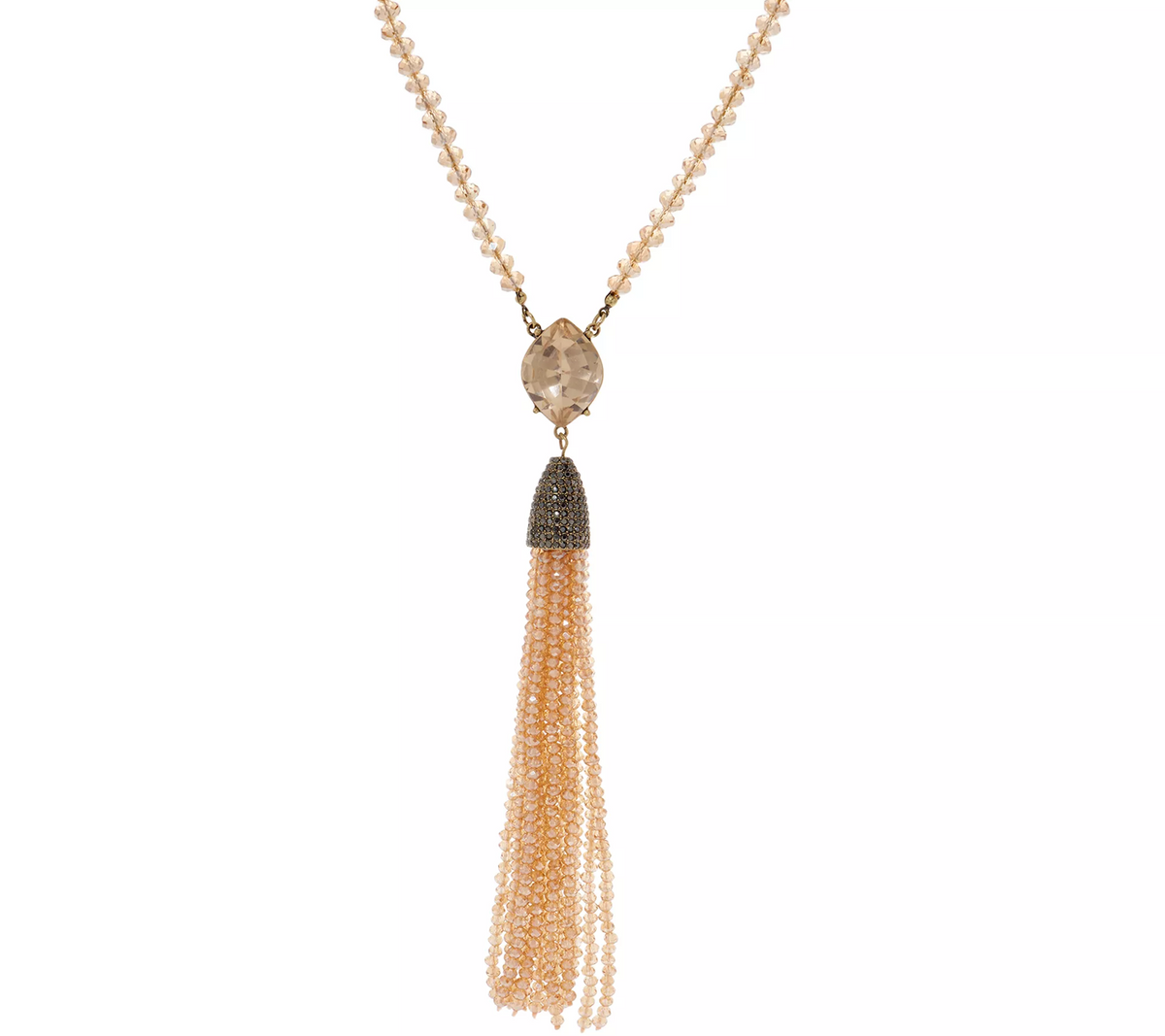 Joan Rivers Private Collection Ltd. Ed. Crystal 29" Gold Tone Tassel Necklace