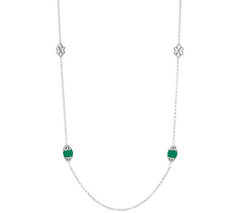 Carolyn Pollack Sterling Silver 32" Gemstone Station Necklace