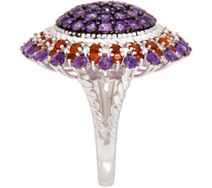 Moonflower Purple Gemstone Statement Sterling Silver Ring Size 7