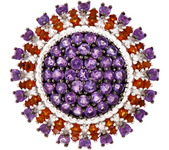 Moonflower Purple Gemstone Statement Sterling Silver Ring Size 7