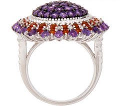 Moonflower Purple Gemstone Statement Sterling Silver Ring Size 7