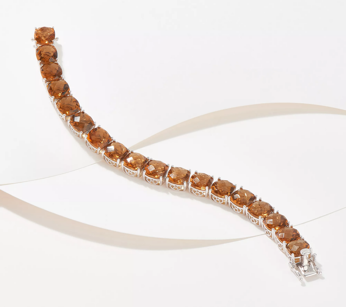 Affinity Cushion Cut Cetrine Bold Sterling SilverTennis Bracelet , 7-1/4"