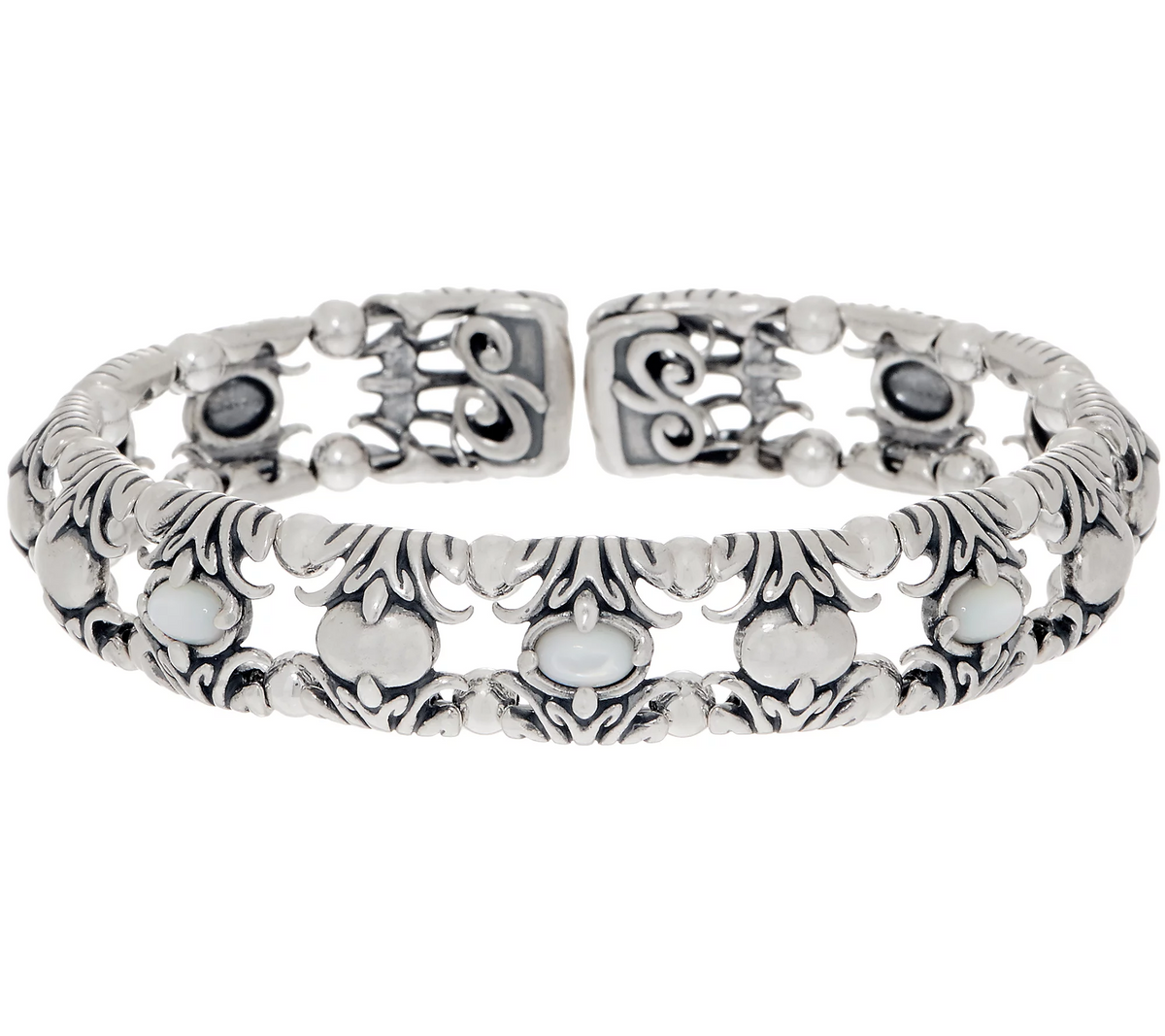 Carolyn Pollack Natural Beauty Sterling Silver Gemstone Cuff