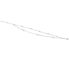 Steel by Design Bitty Cross Motif Double Row Adjustable Ankle Bracelet