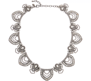 LOGO Lavish Links by Lori Goldstein Art Deco Estate Gunmetal Necklace