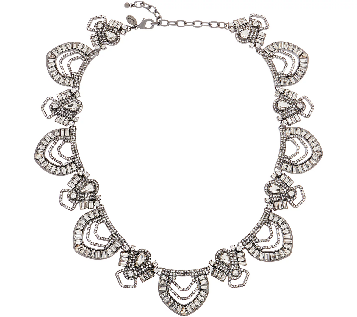 LOGO Lavish Links by Lori Goldstein Art Deco Estate Gunmetal Necklace