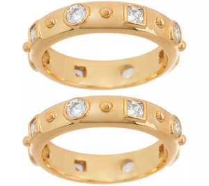 Heritage Jewelry Set of 2 Goldtone Simulated Gemstone Size 5
