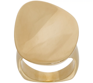 Bronzo Italia Gold Tone Organic Oval Bronze Ring, Size 5